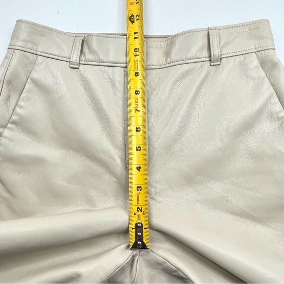 ARITZIA BABATON Women's Ivory Off-White Faux Leather Pants Tapered Leg Size 6 - Picture 7 of 9